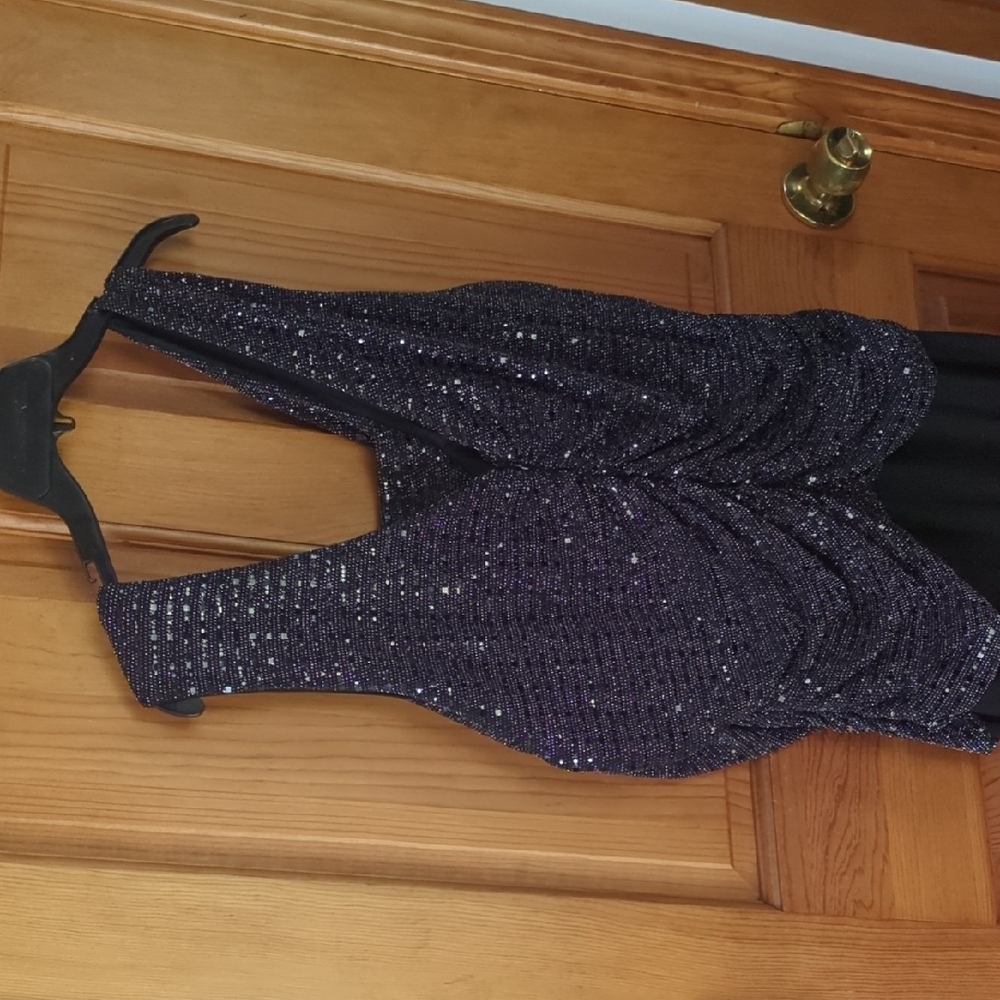 Roz & Ali Purple Glitter Jumpsuit